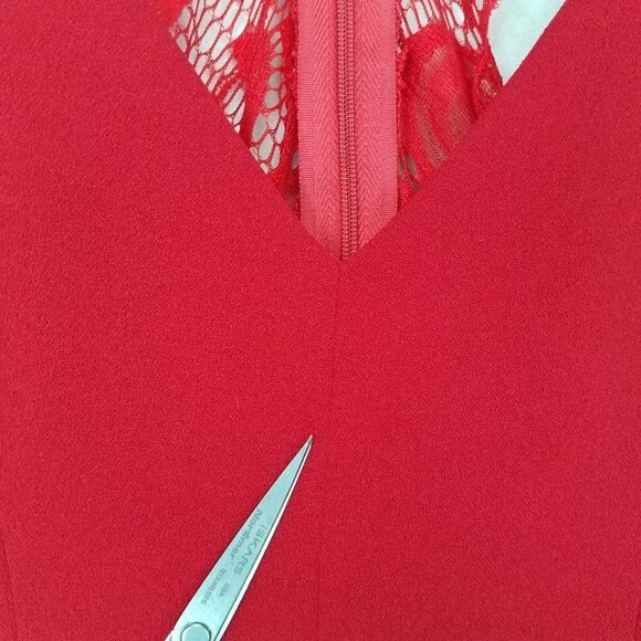 NEW Velvet Torch Size XL Lace trim Sleeveless Mini Dress in Red NEW w flaw - Picture 12 of 12